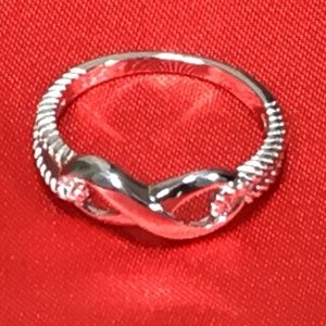 Sterling Silver Infinity Ring Band is braided